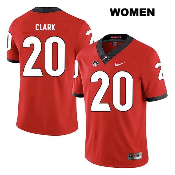Georgia Bulldogs Women's Sevaughn Clark #20 NCAA Legend Authentic Red Nike Stitched College Football Jersey LWW0456SB